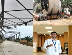 Nyaris Mobil Truck Seberat 60ton, hampir merobohkan jembatan, SPP Dan Masyarakat Tuntut Pihak perusahaan Memperbaiki kerusakan.